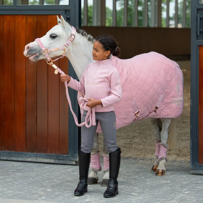 Eskadron Satin Jewel Double Pin Headcollar Heritage AW23 - Pearl Rose-3